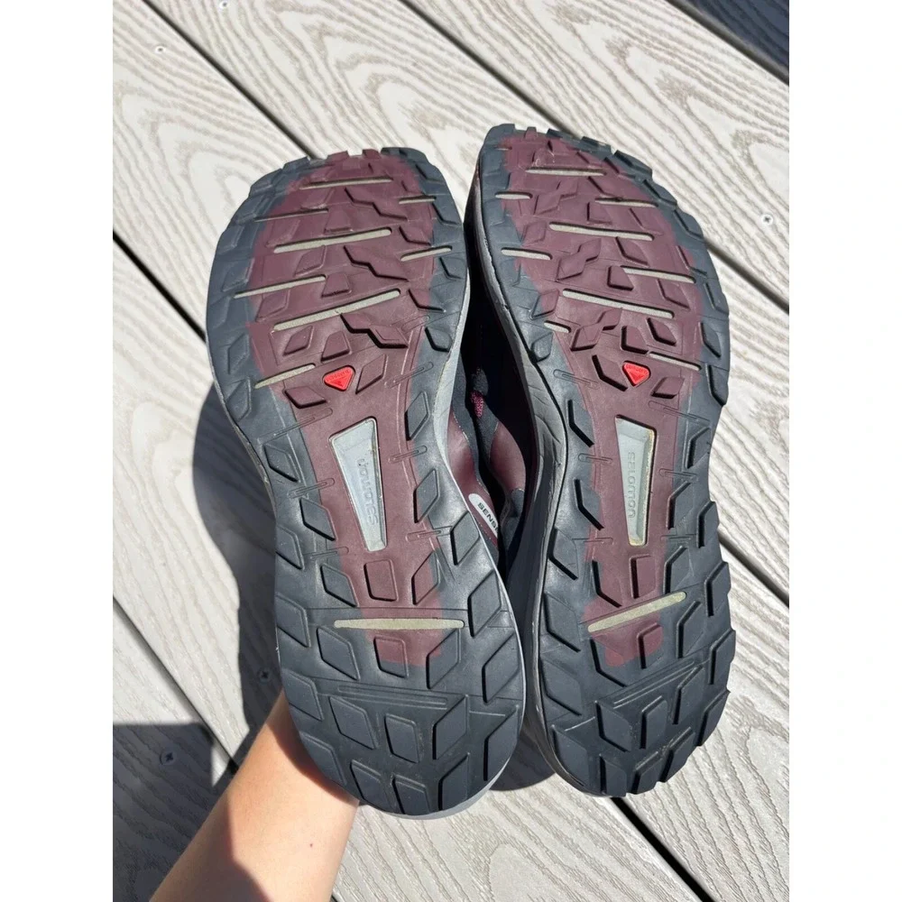 Salomon Women's Sense Ride 4 Burgandy/Gray Trail Running Shoes Sneakers Size 10